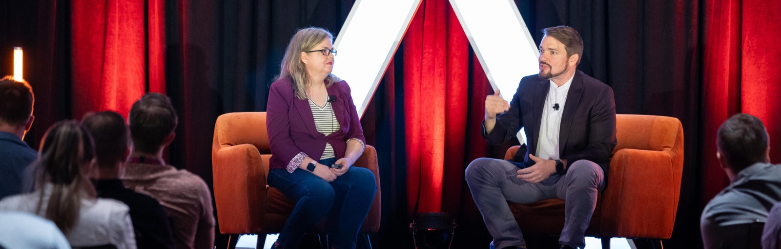 Chris Pirrotta speaking on stage at Affiliate Summit 2023 in New York City
